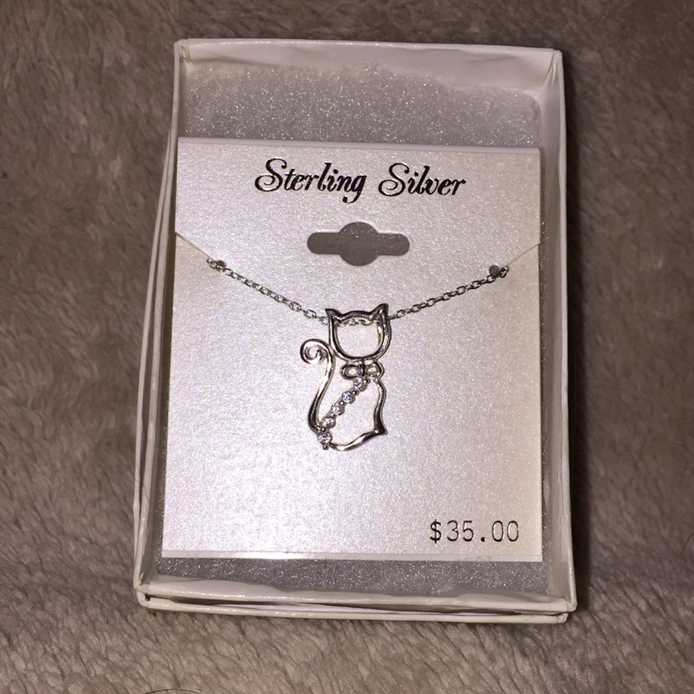 Kitten Necklace, sterling silver
